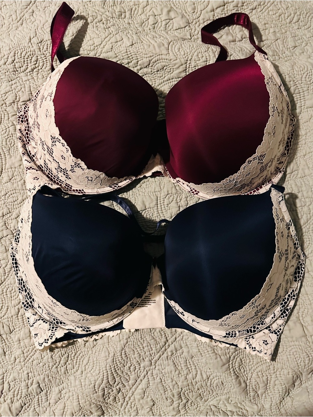 torrid Burgundy and Navy Lace-Trim Push-Up Bras
